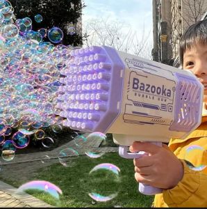 Pistol Gelembung Sabun Otomatis Jumbo 69 Lubang Mainan Tembak Gelembung Viral Bubble Gun Batrei Cas