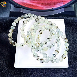 Natural Prehnite with Epidote Bracelet