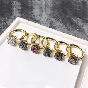 [10] Direct from the manufacturer vintage luxury honeycomb colored diamond ring Korean fashion personalized square gemstone index finger ring
