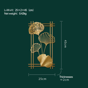 WallDecor Hiasan Dinding Frame Metal Gold Daun Leaf Ginko Scandinavian/ WALL Decor Nordic 60x40/40x30
