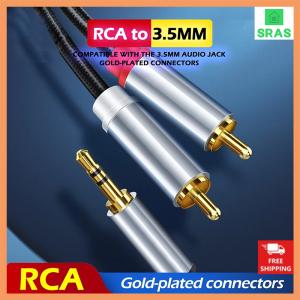 SRAS RCA 3.5มม. สาย2RCA สายสำหรับสมาร์ทโฟนกล่องทีวี HiFi AUX สายคอมพิวเตอร์ลำ โพงแล็ปท็อป โทรศัพท์มือถือเดสก์ท็อป MP3 ออดิโอสายเชื่อมต่อสัญญาณ