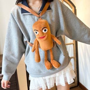 TRYANY Cartoon Tungtungsahur Figure Bag Soft Frog Tralalero Tralala Backpack Creative Monkey Plush Doll Bag Birthday Gift