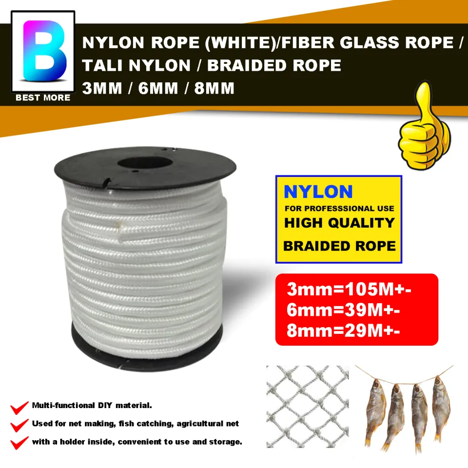 Nylon Rope (White) / Fiber Glass Rope / Tali Nylon / Braided Rope