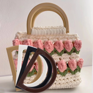 Resin Ring Bag Handles D Shape Handbag Purse Replacement Handlefor Handmade DIY Bag