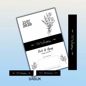 200 Undangan Pernikahan Khitanan Model Sabuk Hitam SR618