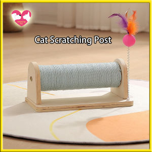 Cardboard Cat Scratcher Corrugated Paper Kitten Scratching Pad Inclined Scratch Board with Solid Wood Frame 3-in-1 Pet Scratcher Toy with Sisal Post and Balls for Indoor Cat Kitty