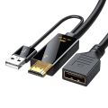 สายเคเบิ้ลอะแดปเตอร์แปลง Hdmi To Displayport 2160P 4K Male To Female พร้อม Usb. 