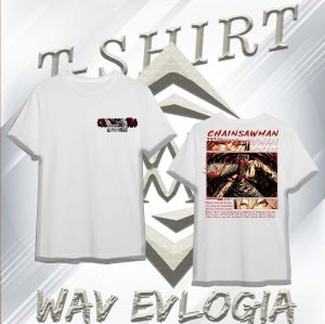 (011) KAOS DISTRO FASHION WAV EVLOGIA MOTIFCHAINSAWMAN FREE STICKER PRIA WANITA KEREN T-SHIRT STREETWEAR T-SHIRT