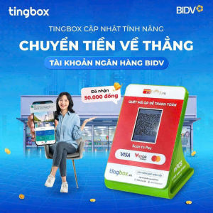 Loa thanh toán quét mã QR TingBox tự động thông báo bằng giọng nói ngay khi giao dịch thành công - Tiền về thẳng ngân hàng BIDV - Miễn mọi loại phí