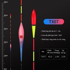 Phao câu Đài Nano Hồng Lam tăm phao lớn siêu nhạy chống lóa mắt  mỏi mắt phao tải chì 1.1g - 2.0g cap cấp