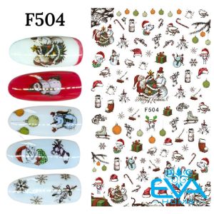 Sticker Dán Móng Tay Noel / Miếng Dán Trang Trí Móng Tay 3D Mẫu Giáng Sinh Hoạ Tiết Người Tuyết Và Nón Noel F280 – F503 – F504