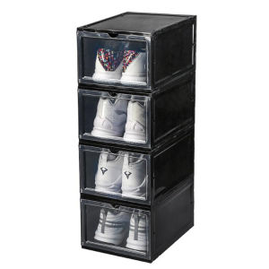 SG Mojo shoebox Shoe Box Stackable clear magnetic Transparent AJ Dustproof Shoes Storage Black Display