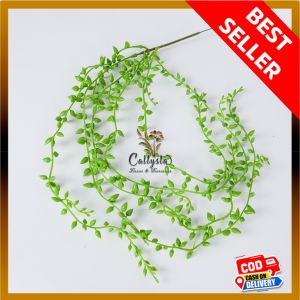 DAUN RAMBAT JUNTAI MELINJO ARTIFICIAL DAUN SUKULEN KUACI GANTUNG JUNTAI AIR MATA KEKASIH TEAR OF LOVE STRING OF PEARL BERCABANG PALSU SINTETIS TANAMAN BUATAN UNTUK HIASAN INDOOR POT BUNGA PREMIUM DEKORASI PESTA DIY POJOK RUANGAN RUMAH DINDING DECOR