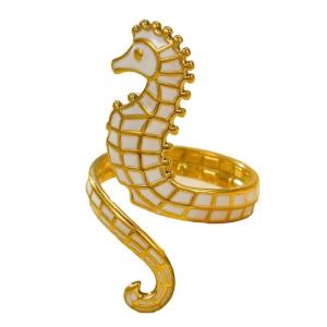 Elegant Oil Drop Seahorse Ring Modern Seahorse Ring Charm With Oil Drip Detail For A Unique Fashion Statement