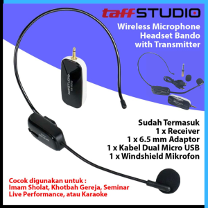 COD TaffSTUDIO Wireless Microphone UHF Call Center with Transmitter  HX W002 /  Microphone Untuk Imam Masjid Tanpa Kabel Suarah Jernih / Microphone Imam Sholat Wireless Murah