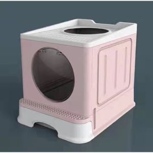 Foldable Large Pet Cat Litter Box Basin With Scoop Cat Litter Basin Cat Toilet With Scooper Litter Box For Cat Litter Box For Kitten Cat Litter Boxes Large Top Entry Splash-proof