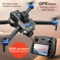 Drone S159 WIFI 4K HD FPV GPS Large Screen Version FPV Motor Tanpa Sikat Drone GPS Jarak Jauh 2km. 