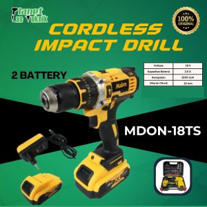 COD!! MESIN BOR MDON 18TS BOR CORDLESS MESIN BOR BATERAI 10MM 18VOLT. MDON