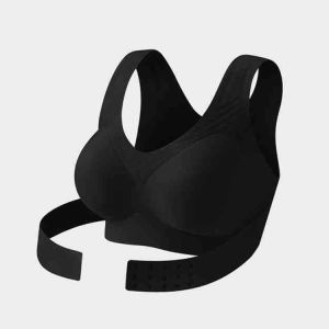 Womens Seamless Posture Correcting Bra Invisible Comfort Fit Adjustable Underwear Push Up Bralette with Cross Back Support Lingerie