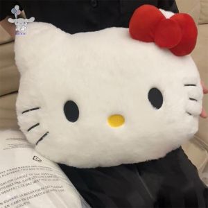 หมอนตุ๊กตาหัวแมว Hello Kitty สุดน่ารัก ของเล่นตุ๊กตาน่ากอด ของเล่นแมวที่มีที่วางศีรษะสบาย หมอนโซฟาสำหรับงีบหลับสุดสร้างสรรค์ โซฟาตุ๊กตาแมวนุ่มน่ารัก โซฟาข้างเตียง