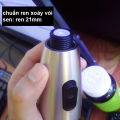 Đầu vòi inox thay thế cho vòi bồn rửa chén dây tự rút có nút chuyển chế độ nước. 
