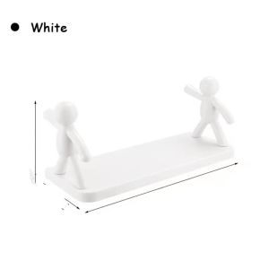 Wall Hanging Bathroom Human Hook Rack Floating Wall Ledge Plastic Organizer Shelf