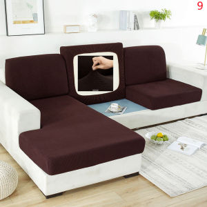 Thicken Sofa Seat Cushion Cover Pink Green Yellow Plain Color Knitted Fabric 1/2/3/4 Seater