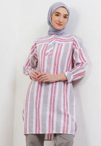 MFMW Shangrilla Tunik Merah Motif Salur