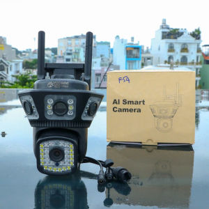 (TẶNG HỘP KỸ THUẬT Cam+Thẻ)Camera Yoosee Wifi 4 Mắt Xem 3 Khu Vực Logo 12MP-Xoay 360 Độ-Hỗ Trợ Loa To Rõ