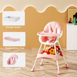 KYLEPLUS Foldable high chair for baby Adjustable Height High Chair Clean Baby High Chair Detachable plate