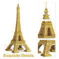 Piececool 3D Metal Puzzles Golden Eiffel Tower Model Building Blocks Sets DIY Assembly Model Kits Gift for Kids. 