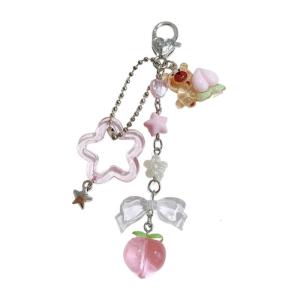 Phong cách đáng yêu Keychain 3D Acrylic đào/dâu tây quyến rũ túi đa năng trang trí thanh lịch sinh nhật hiện tại