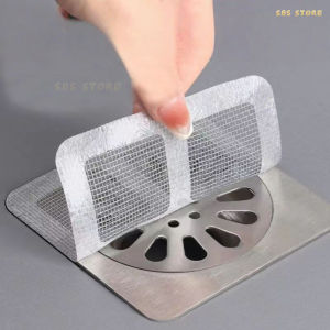 🌟SG STOCK🌟Bathroom Anti-clogging Drain Filter Mesh Sticker Kitchen Sewer Insect Prevened Mesh Pad Hair Fur Catcher Floor Drain Patch