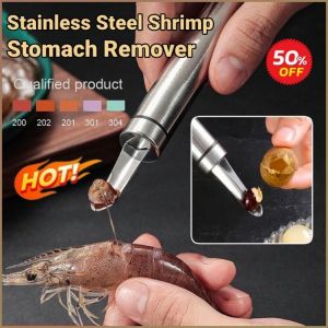 Multifunctional stainless steel kitchen gadget for peeling shrimp