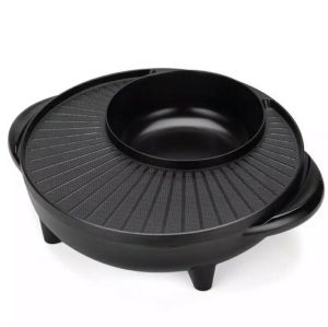 หม้อสุกี้ 2IN1 ปิ้งย่างเกาหลี ไร้น้ํามัน BBQ ชาบู กะทะไฟฟ้า ชาบู หม้อสุกี้ กะทะไฟฟ้า กะทะปิ้งย่างสา เตาปิ้งย่างบาร์บีคิว เครื่องครัว