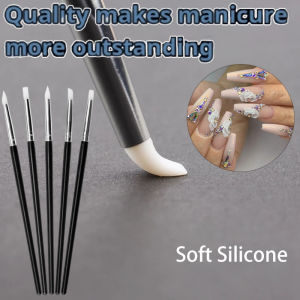 Silicone Nail Brush Gradient Pen Nail Art Brush Set Carving Nail Painting Brushes Acrylic Gel Nail Tools Silicone Brush