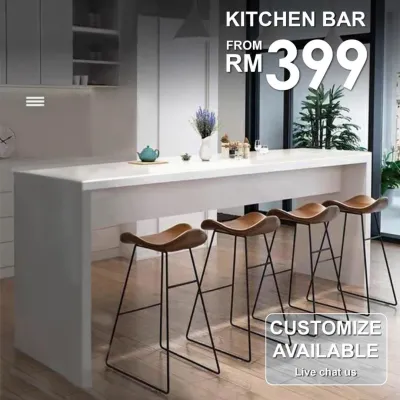 NETHOME: 120cm x 40cm HAVOC/ Bar Table/ Kitchen Island / Dining Table/ Meja Makan/ 吧台