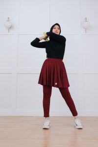 Legging Rok Celana Olahraga Wanita Dewasa Jumbo Sport Senam Zumba Hijab / Non Hijab - Arsyla Skirt By Zolaris