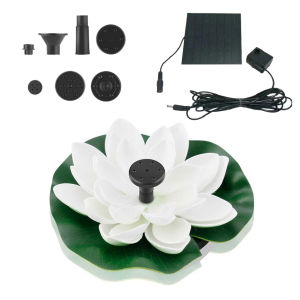 Realistic Lotus Flower Solar Fountain Pump For Bird Bath Pond Multi Spray Pattern Water Feature Energy Saving Long Lifespan Brushless Water Pump Yard Decor Accessory