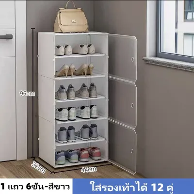 OLIK ตู้รองเท้า Rack รองเท้าพลาสติกกันฝุ่นความจุคู่รองเท้ากล่องจัดเก็บรองเท้า การออกแบบที่รัดกุมง่ายต่อการแยกชิ้นส่วนความจุขนาดใหญ่การใช้งานอเนกประสงค์ กันน้ำและฝุ่นที่ทนทานมากง่ายต่อการเคลื่อนย้ายและทำความสะอาด