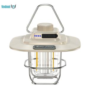 Outdoor LED Lantern with Adjustable Brightness Retro Style and Hook for Camping and Night Hiking