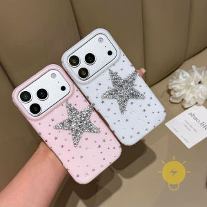 Phone Case For iPhone 17 Pro Max 16 15 TPU Star 3D Cover Classic Couple Korean Aesthetic