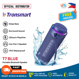Tronsmart T7 Portable Bluetooth Speaker SoundPulse Audio 360° Surround Sound IPX7 Waterproof Stereo Pairing Vibrant LED Modes Custom Equalizers RGB LED Lights Portable Party Bluetooth Speaker True Wireless Stereo 12hrs Playtime - VMI Direct