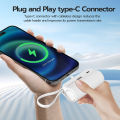 GOOJODOQ Power Bank Mini Time Capsule 5000mAh Emergency Phone Charger Type-C Port Mini Power Bank 22.5w Mini Fast Charge Portable Powerbank with Type-C Cable. 