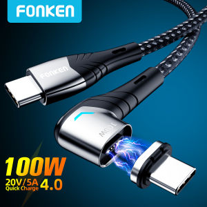 FONKEN 5A 100w Dual Type-c Fast Charging Quick Charge Cable C To C Data Transmission For Huawei Tablet Phone Charging Cable