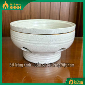 Bộ Bát Gốm Đun Nóng Giữ Ấm Đồ Ăn Men Tiêu Bát Tràng 1L – Bát Hâm Nóng Thức Ăn Tiện Dụng Cho Gia Đình Nhà Hàng