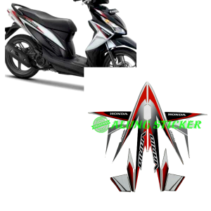 STIKER STRIPING LIS LES BODY MOTOR VARIO CW 110 FI TAHUN 2018 WARNA PUTIH 1SET STANDAR