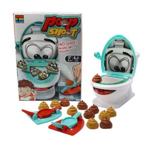 Toilet Shoot Poop Game Toy Funny Novelty Family Game Poop Shoot Game Prank Toy Dexterity Launchers Talking Toilet Bowl