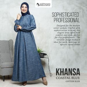 MUTIF Gamis DAMOZA KHANSA Red Blue Terbaru Dress Wanita Muslim Katun Kualitas Nyaman S-3XL