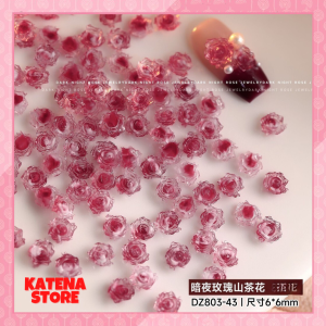 Set 30/50 cái - Charm hoa hồng gadient 3D hoa hồng ombre đỏ đô trang trí móng nghệ thuật mẫu mới